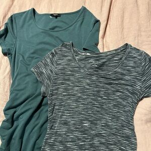 Lot of 2 maternity bodycon ruched fitted midi dresses